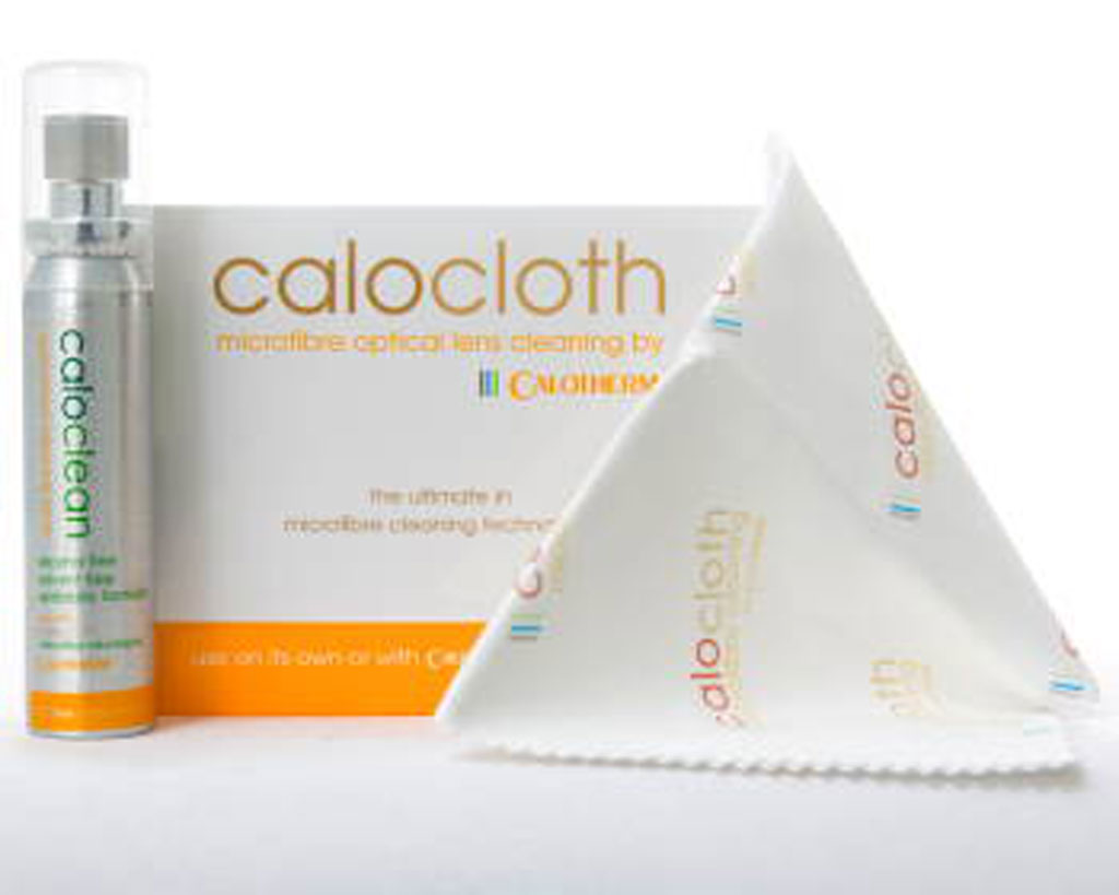 Calotherm Caloclear Spray and Cloth to clean glasses with Chelmsford Opticians